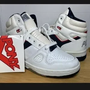 80s Pony Hi Top 80s Pony Vintage Sneakers Vintage Youth Pony Rimbo High Top  Sneaker Shoes Big Kids Size